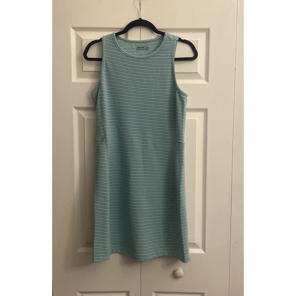 HiTec Striped Active Dress Womens Aqua Blue Hiking Tennis Sporty Mini Size XS